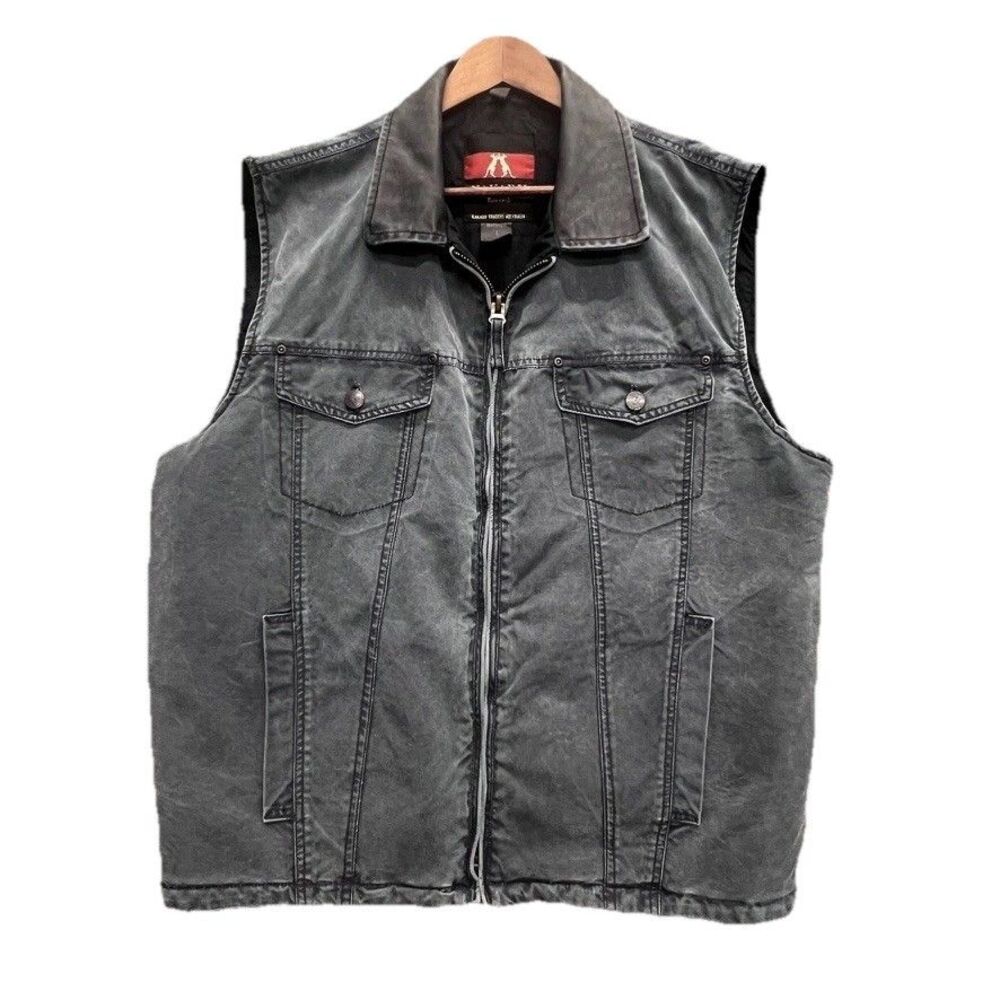 Kakadu Traders Vest Men L Gray Zip Concealed Carry Australia Hunting 50" chest